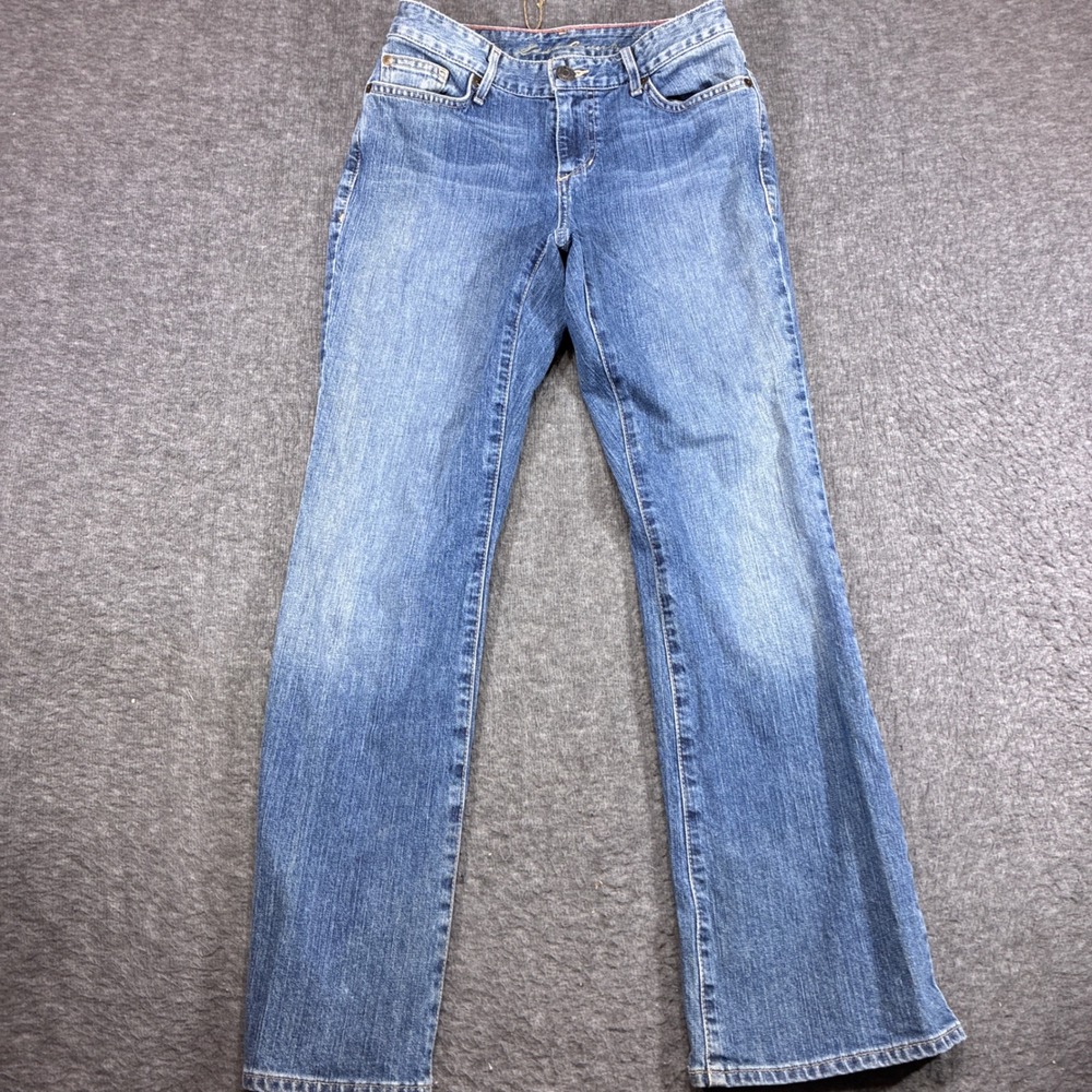 Eddie Bauer Bootcut Jeans Women 0P Blue Natural Fit‎ Stretch Denim Western